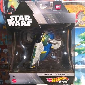 Star Wars × Hot Wheels Jango Fett's Starship, 1:50, Offwhite+Green+Blue Multi